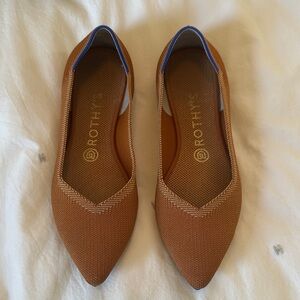 Rothy's Brown Flats with Blue Accents